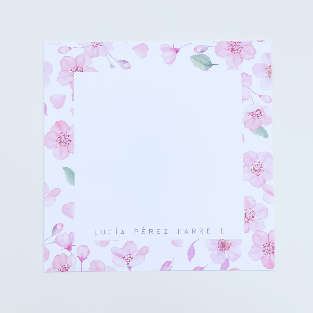 Blush Cherry Blossom - Square Notecard & Envelope