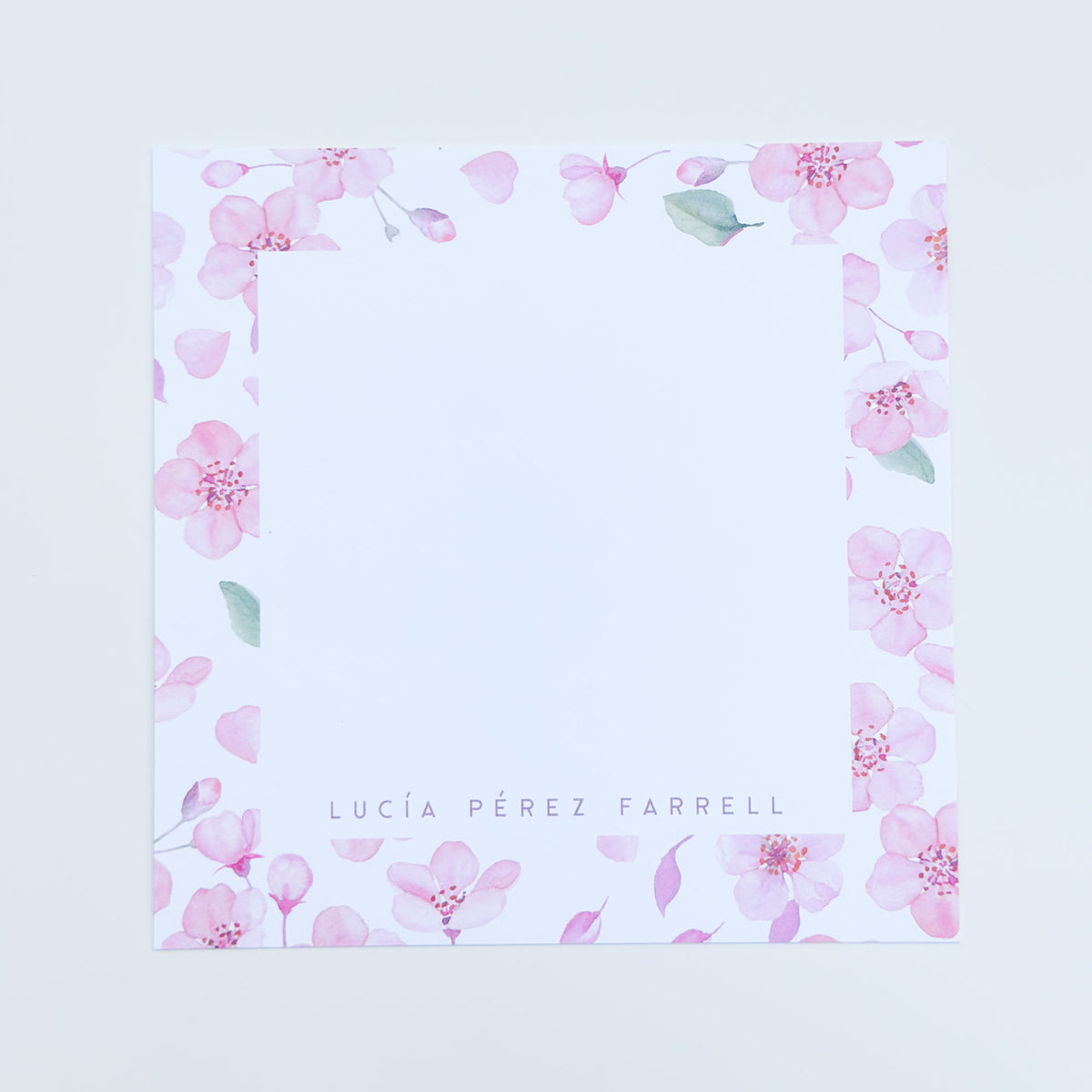 Blush Cherry Blossom - Square Notecard & Envelope