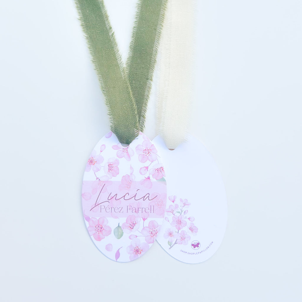 Blush Cherry Blossom - Oval Gift Tag