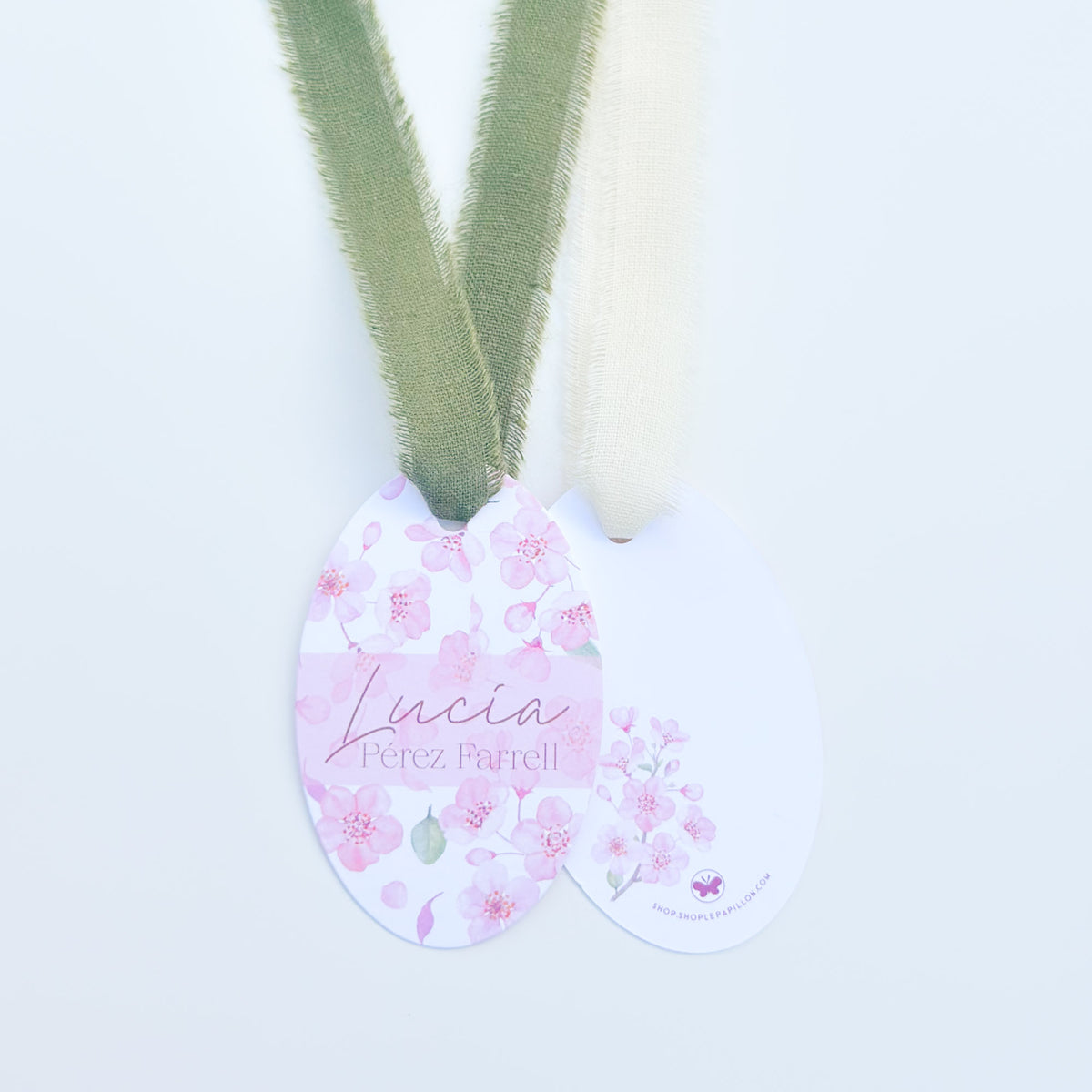 Blush Cherry Blossom - Oval Gift Tag