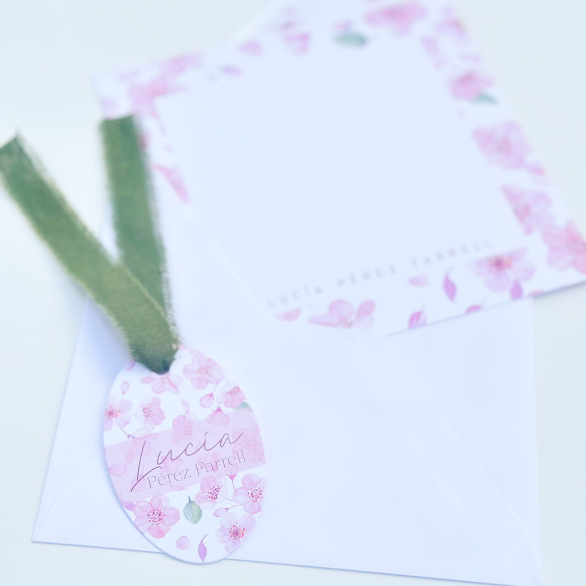 Blush Cherry Blossom - Oval Gift Tag