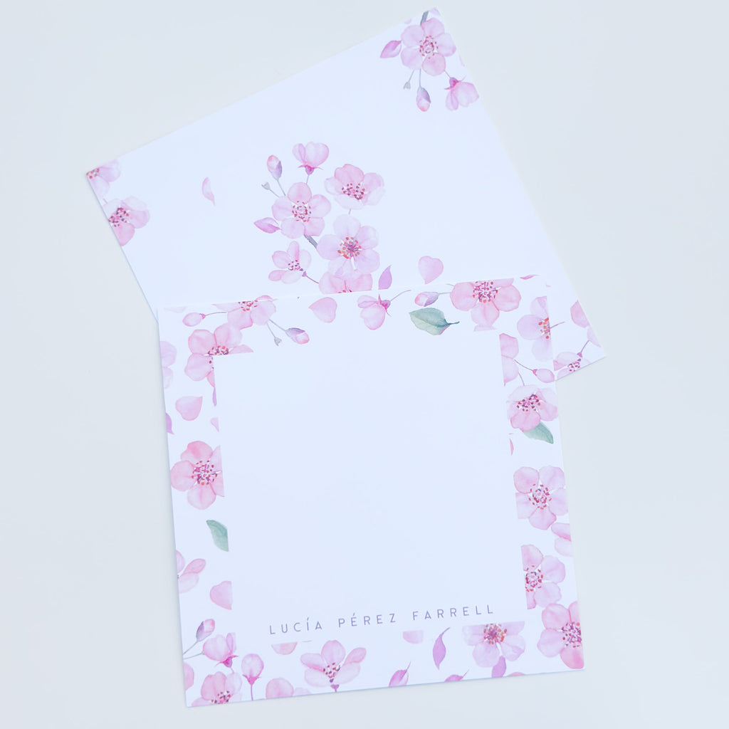 Blush Cherry Blossom - Square Notecard & Envelope