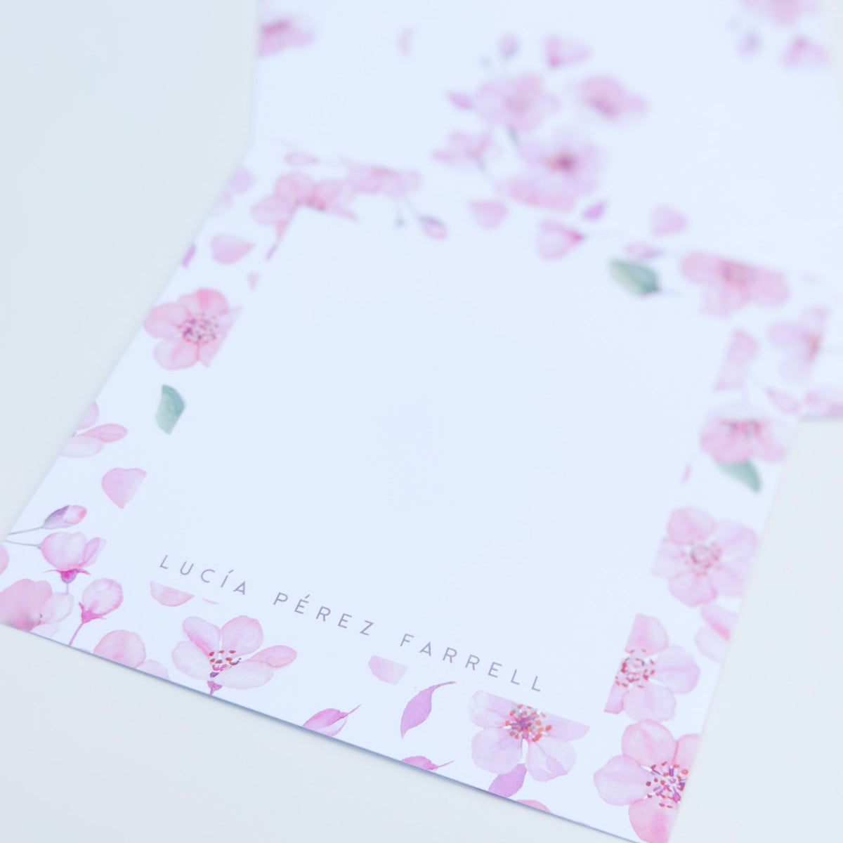 Blush Cherry Blossom - Square Notecard & Envelope