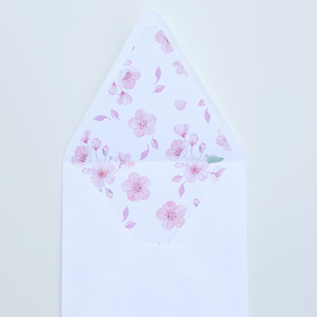 Blush Cherry Blossom - Square Notecard & Envelope
