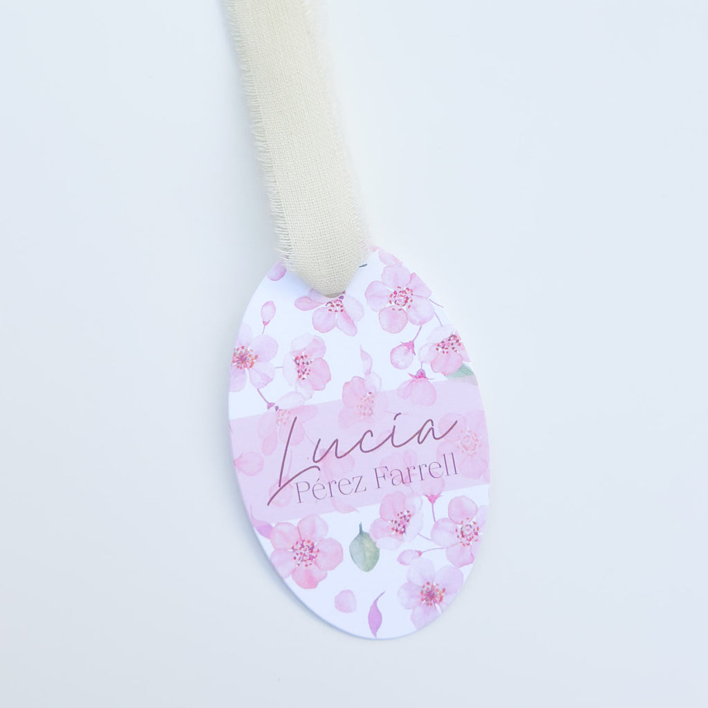 Blush Cherry Blossom - Oval Gift Tag