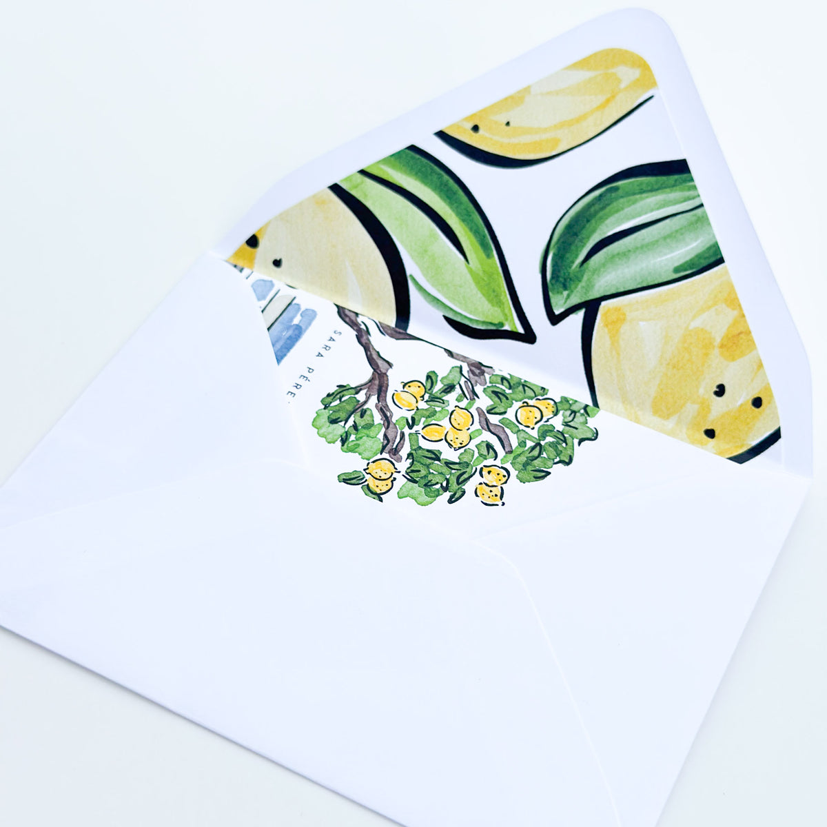 Mediterranean Lemon Grove - Flat Notecard & Envelope