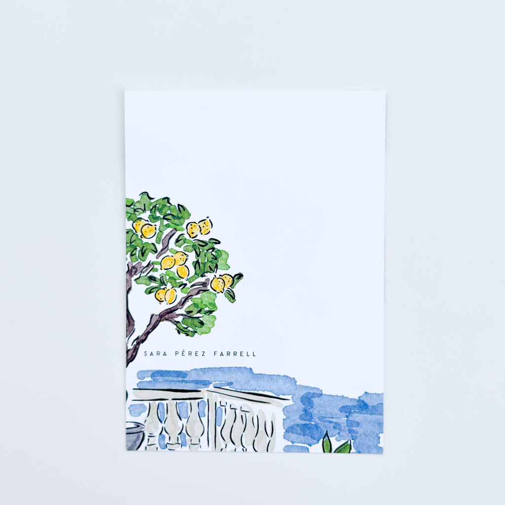 Mediterranean Lemon Grove - Flat Notecard & Envelope