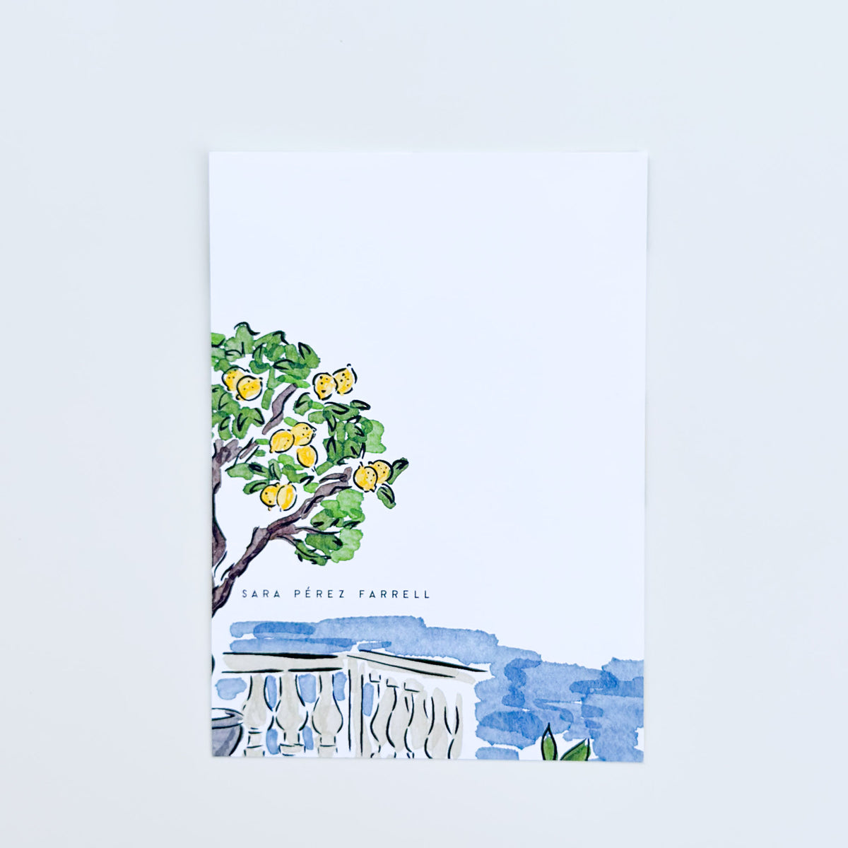 Mediterranean Lemon Grove - Flat Notecard & Envelope