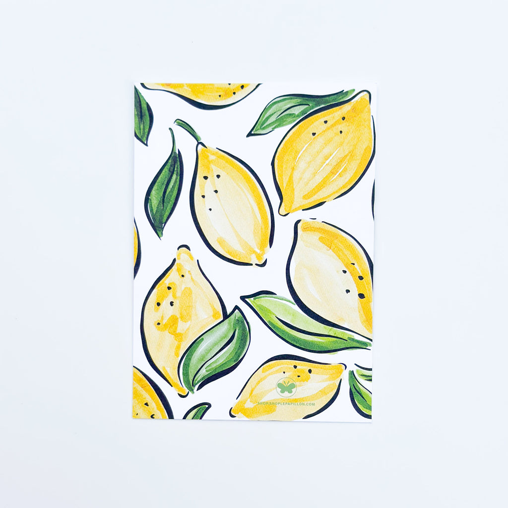 Mediterranean Lemon Grove - Flat Notecard & Envelope