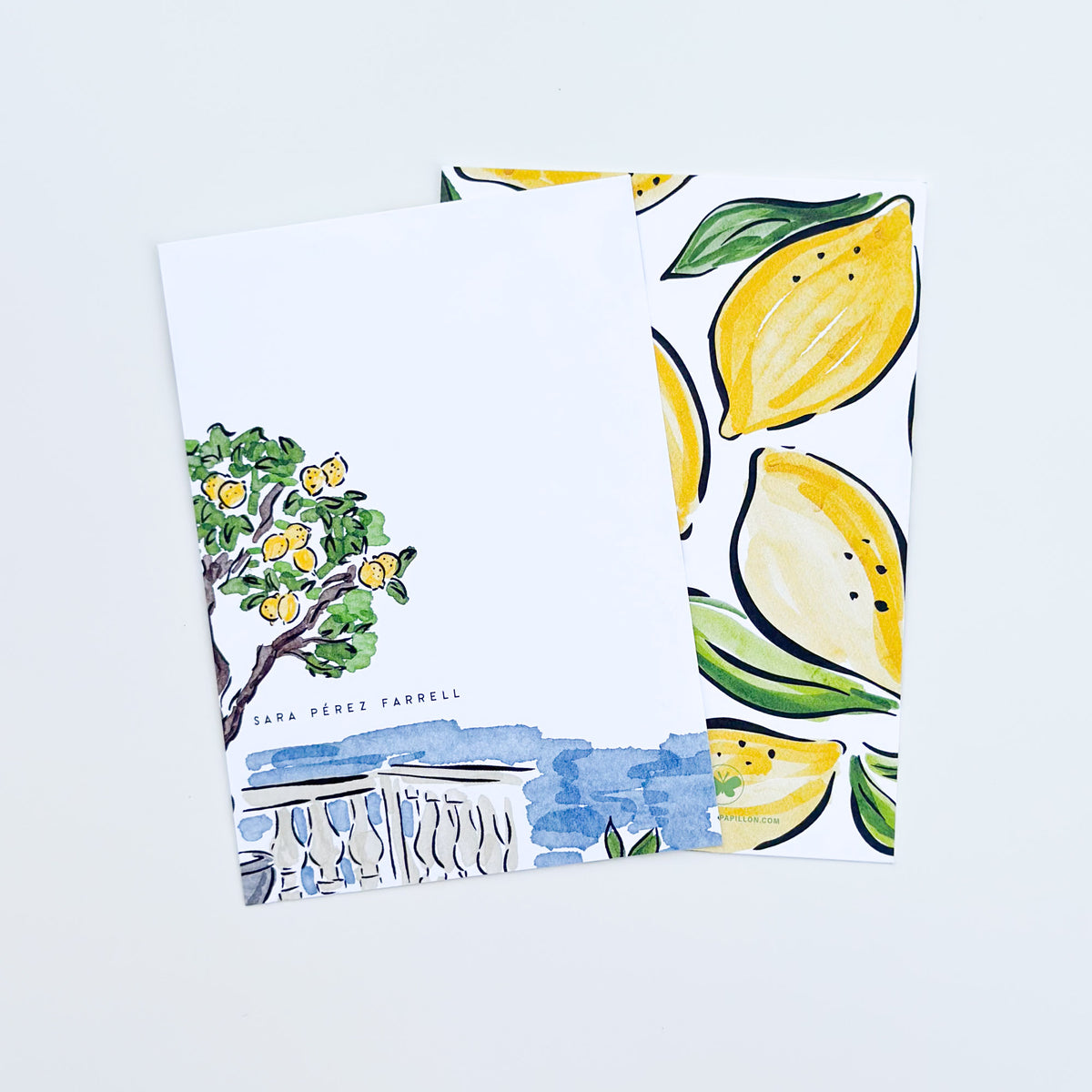 Mediterranean Lemon Grove - Flat Notecard & Envelope