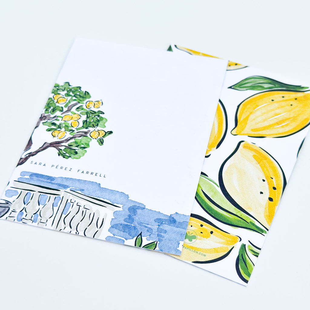 Mediterranean Lemon Grove - Flat Notecard & Envelope