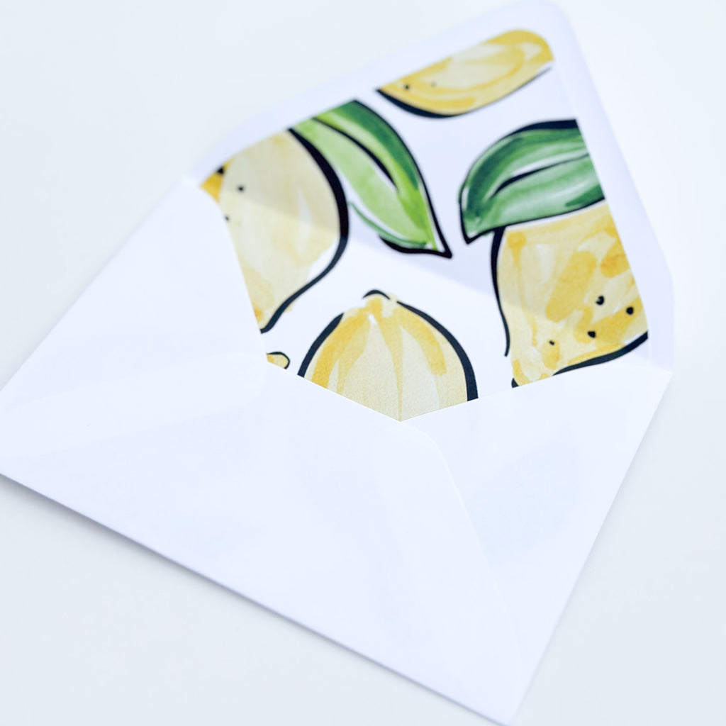 Mediterranean Lemon Grove - Flat Notecard & Envelope