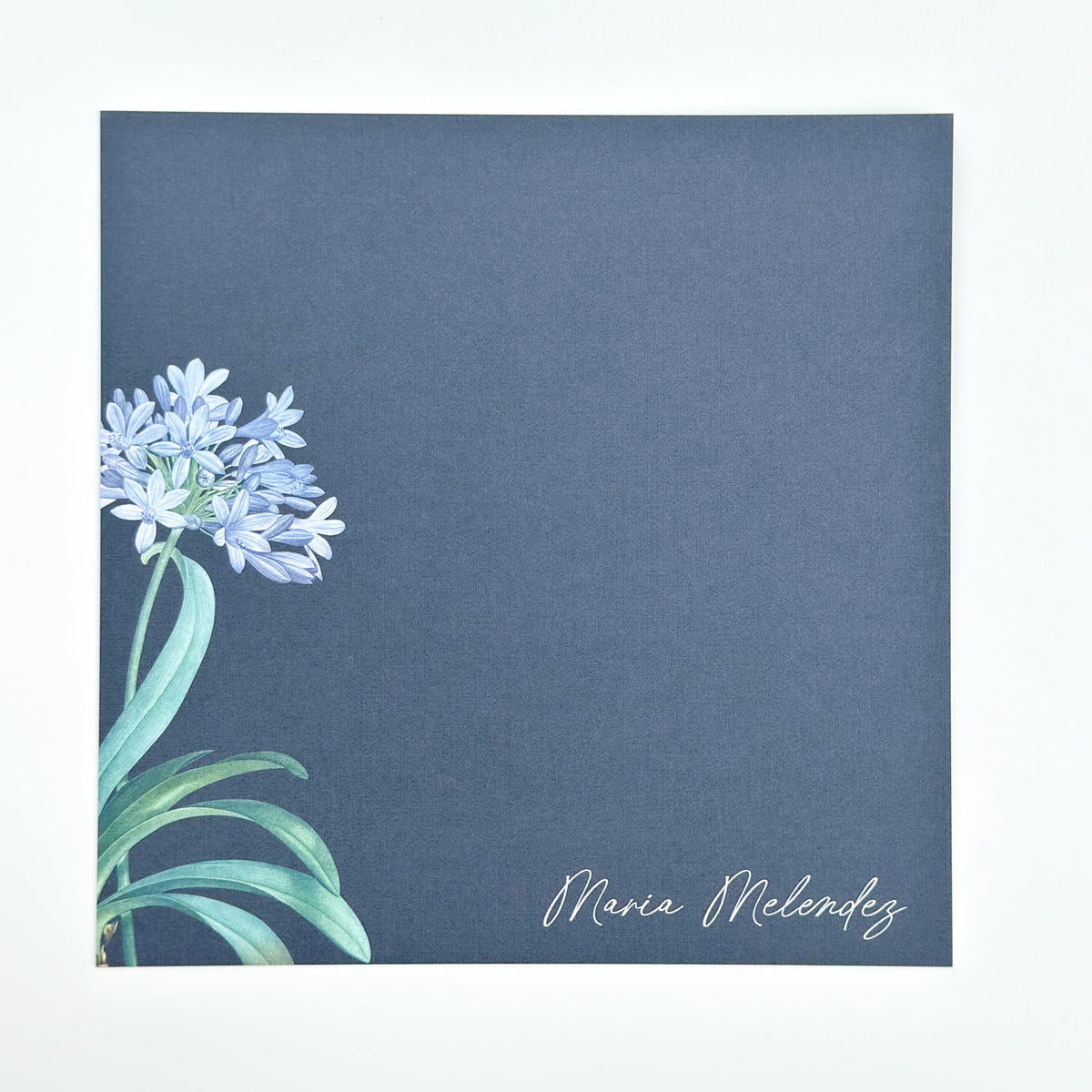 Botanical Midnight Blue - Square Notecard & Envelope