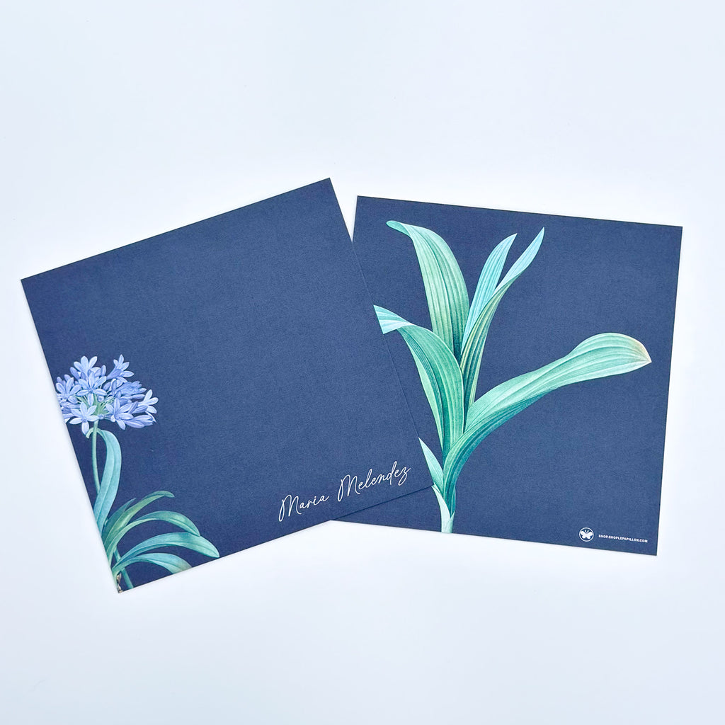 Botanical Midnight Blue - Square Notecard & Envelope