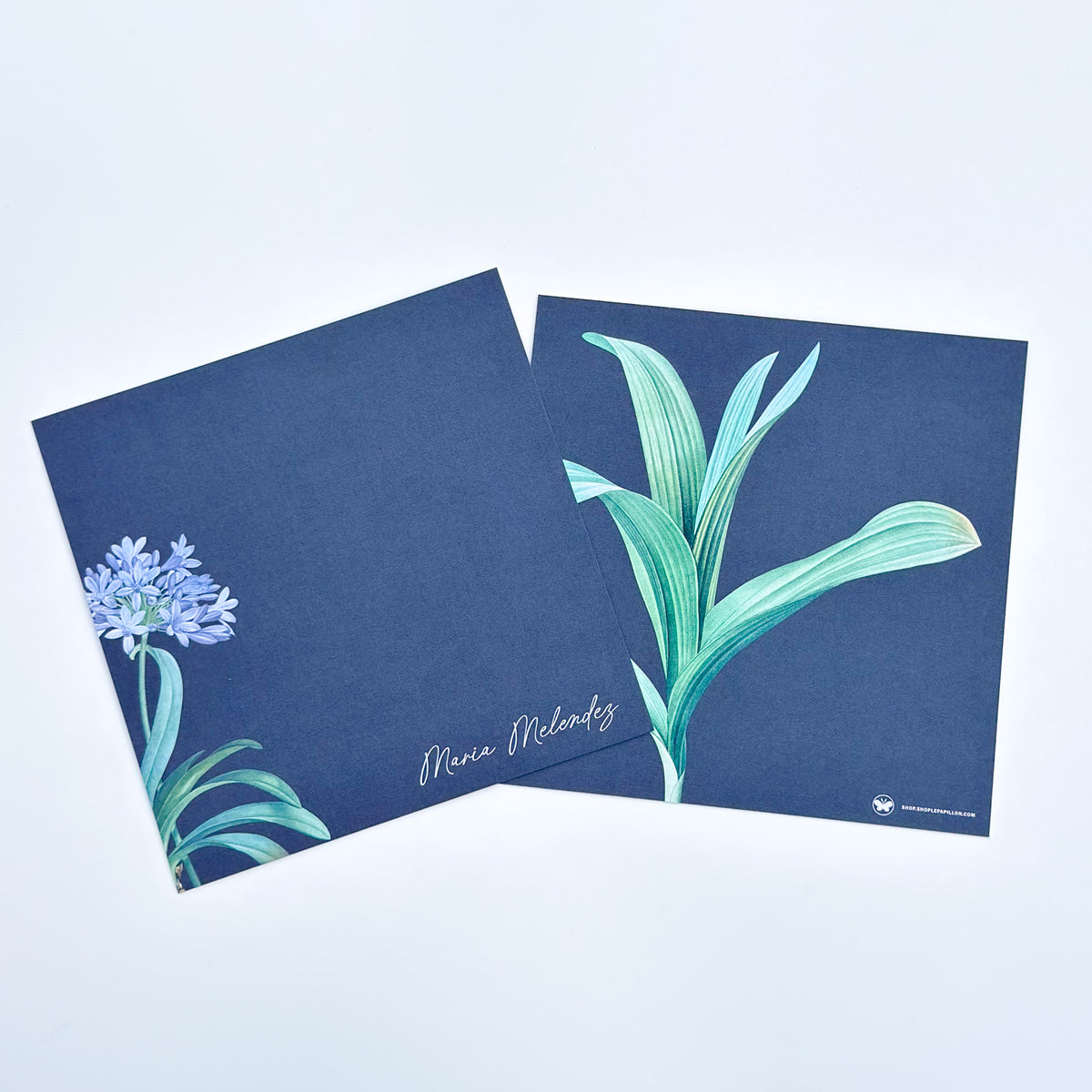 Botanical Midnight Blue - Square Notecard & Envelope