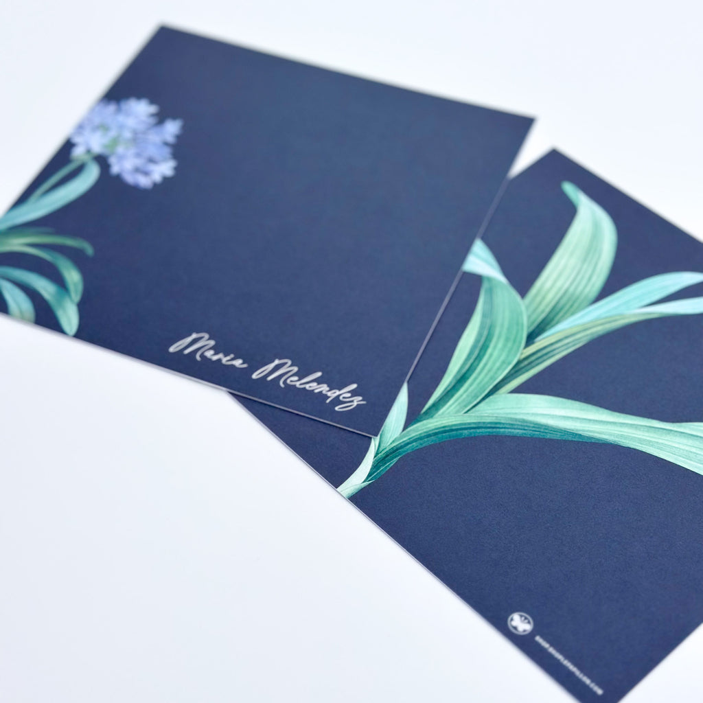 Botanical Midnight Blue - Square Notecard & Envelope