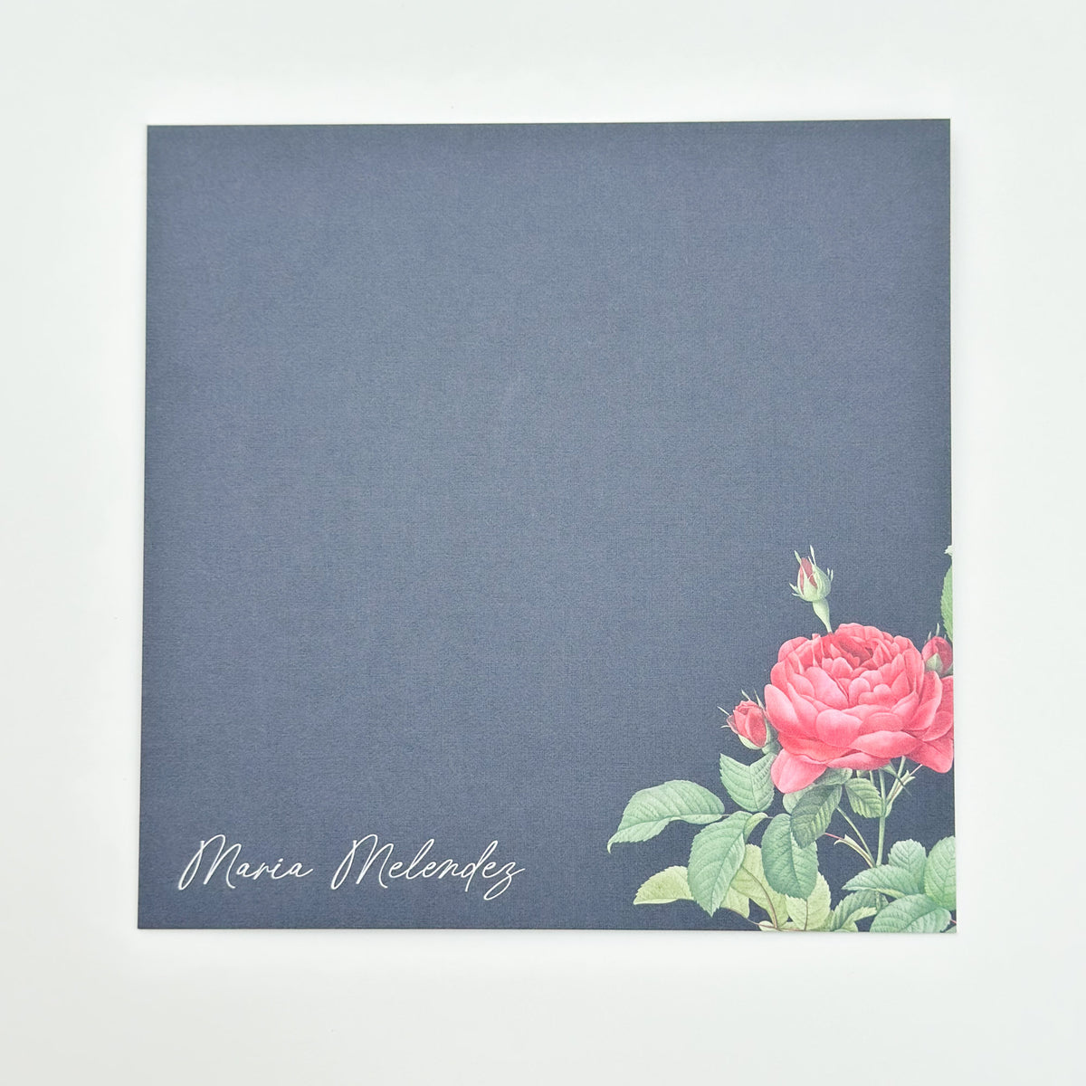 Botanical Midnight Rose - Square Notecard & Envelope
