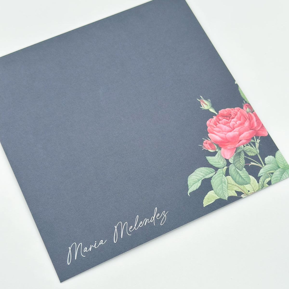 Botanical Midnight Rose - Square Notecard & Envelope