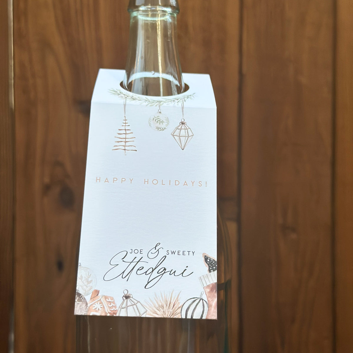 Cozy Boho Holiday - Wine Bottle Tag Set