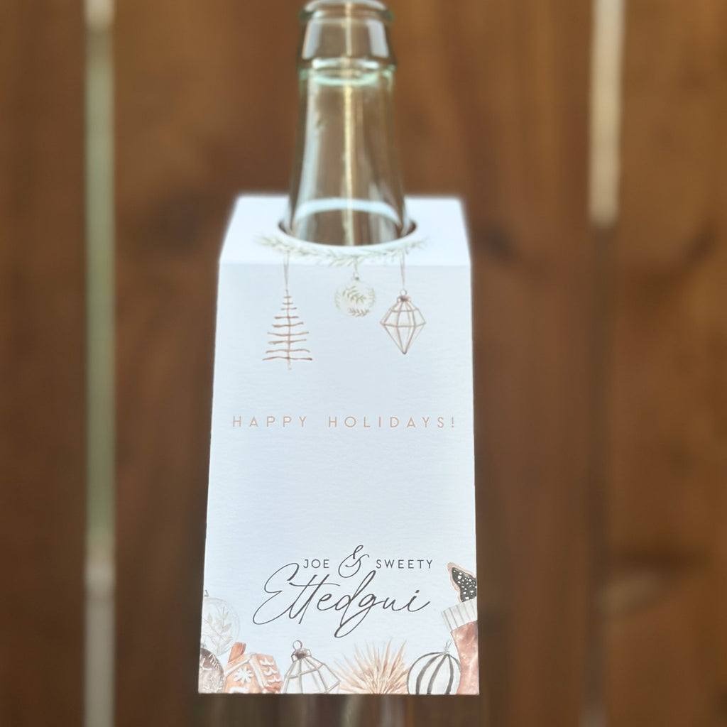 Cozy Boho Holiday - Wine Bottle Tag Set