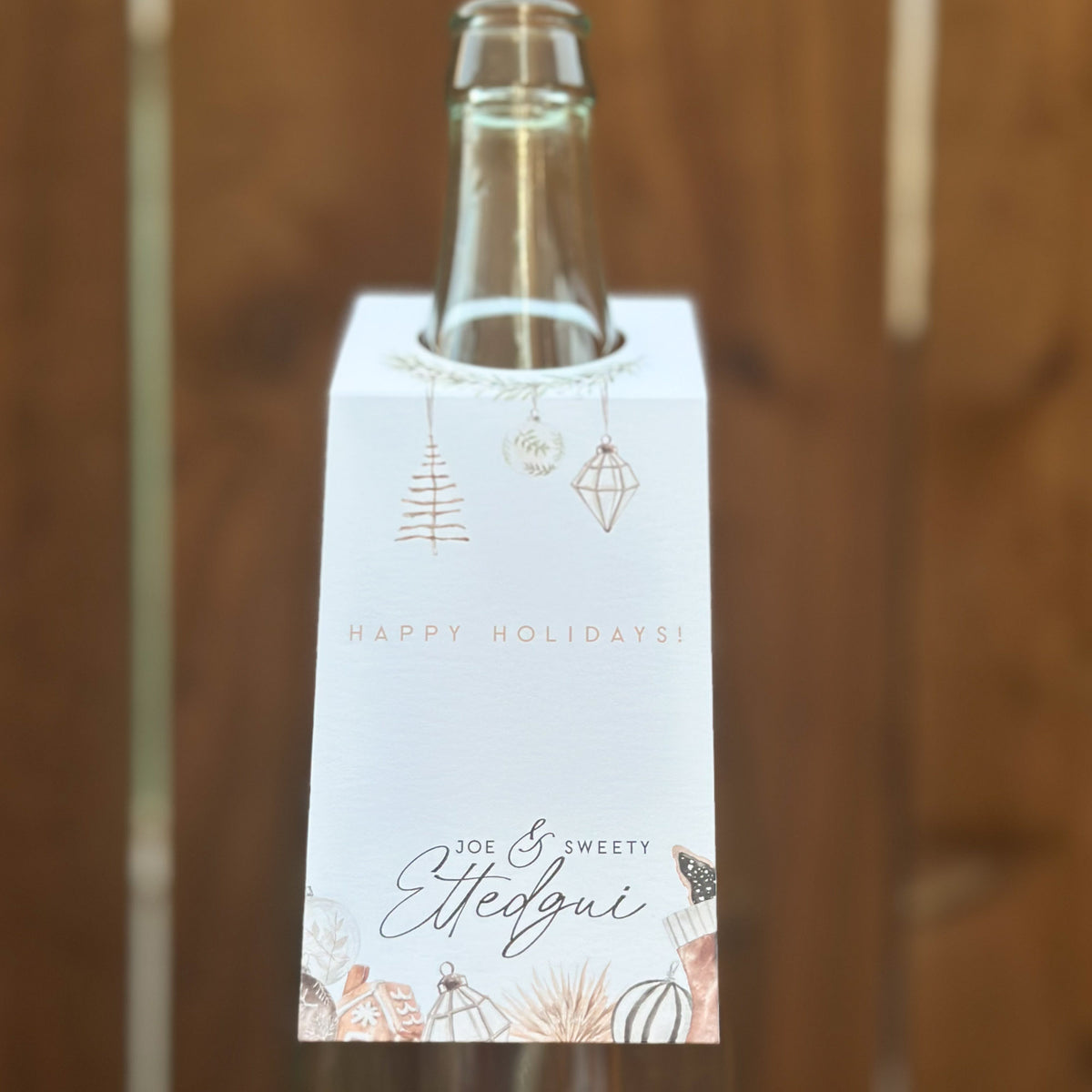 Cozy Boho Holiday - Wine Bottle Tag Set