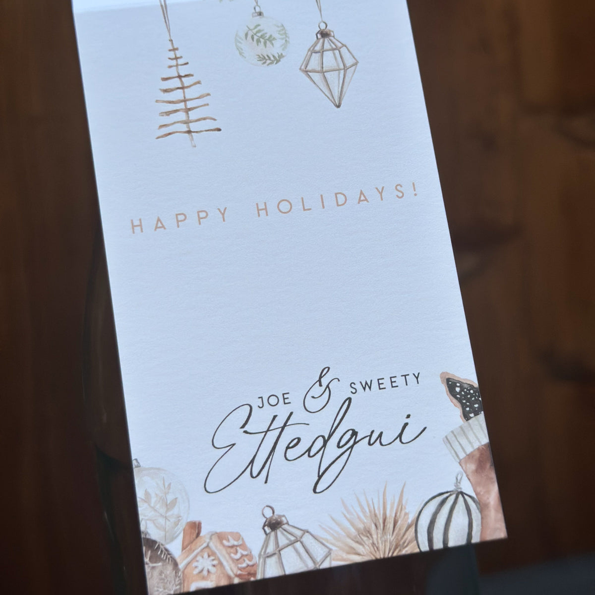 Cozy Boho Holiday - Wine Bottle Tag Set