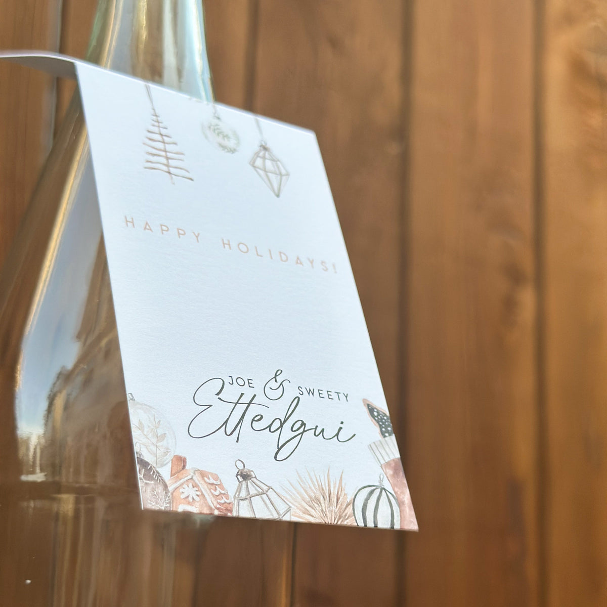 Cozy Boho Holiday - Wine Bottle Tag Set